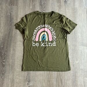Olive Green "Be Kind" Short Sleeve Graphic Tee